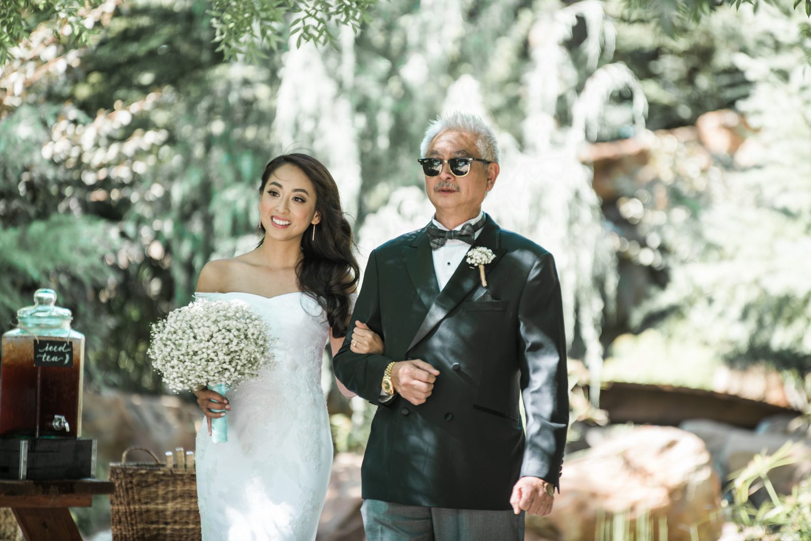 Bride walking down isle with dad at Hartley Farm Wedding by San Luis Obispo Wedding photographer Yvonne Goll Photography