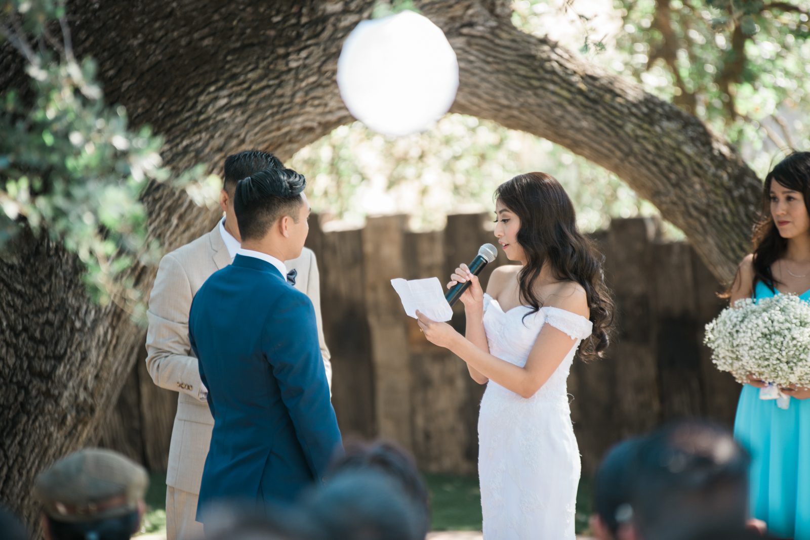 Bride saying her vows at Hartley Farm Wedding by Paso Robles Wedding photographer Yvonne Goll Photography