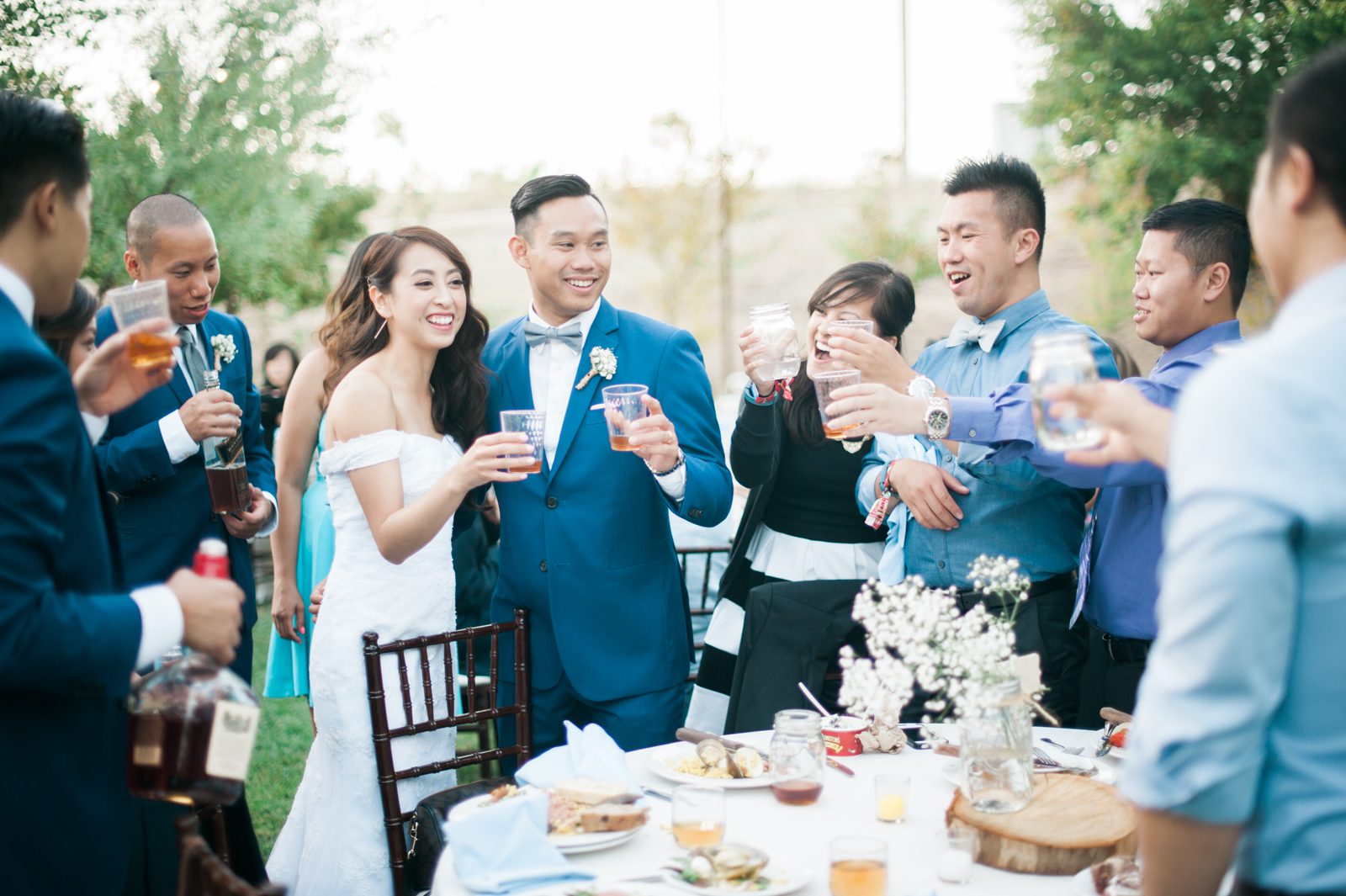 Bride and Groom having Cheers at Hartley Farm Wedding by Central Coast Wedding photographer Yvonne Goll Photography