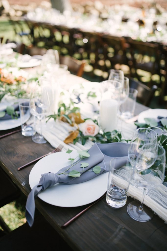 Rustic elegant fall table settings vineyard wedding